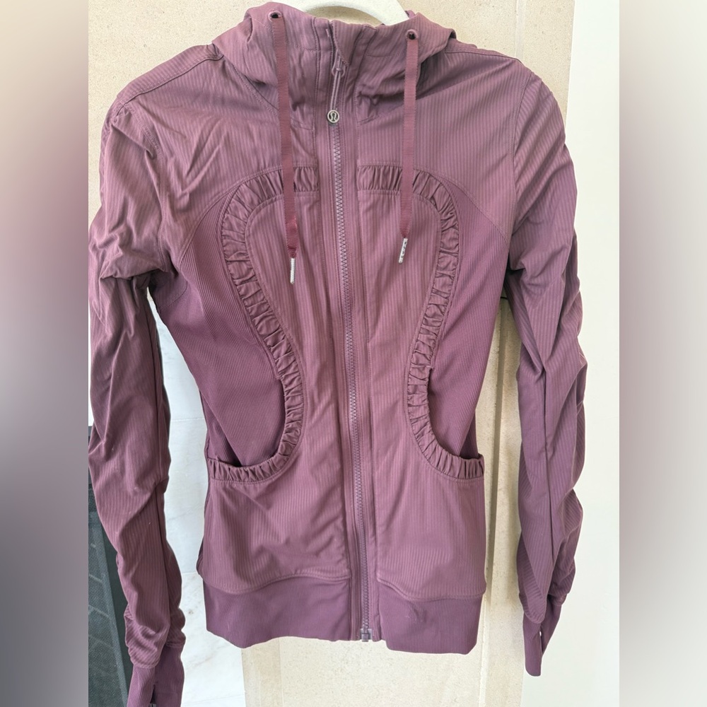 lululemon athletica dusty mauve hooded zip jacket